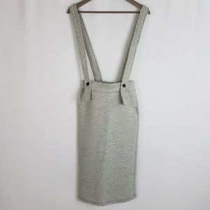 Gray Overall Quilt Pencil Midi Skirt S